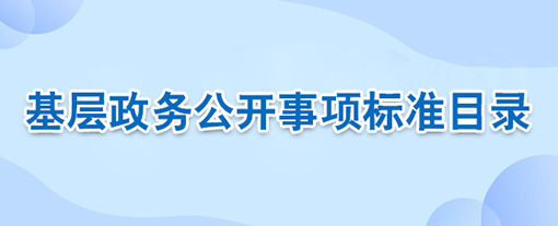 基层政务公开事项标准目录